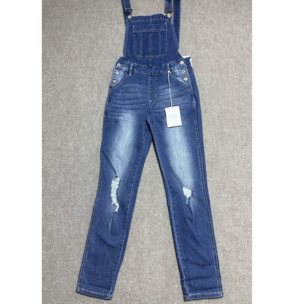 KanCan Women's Blue Denim Overalls